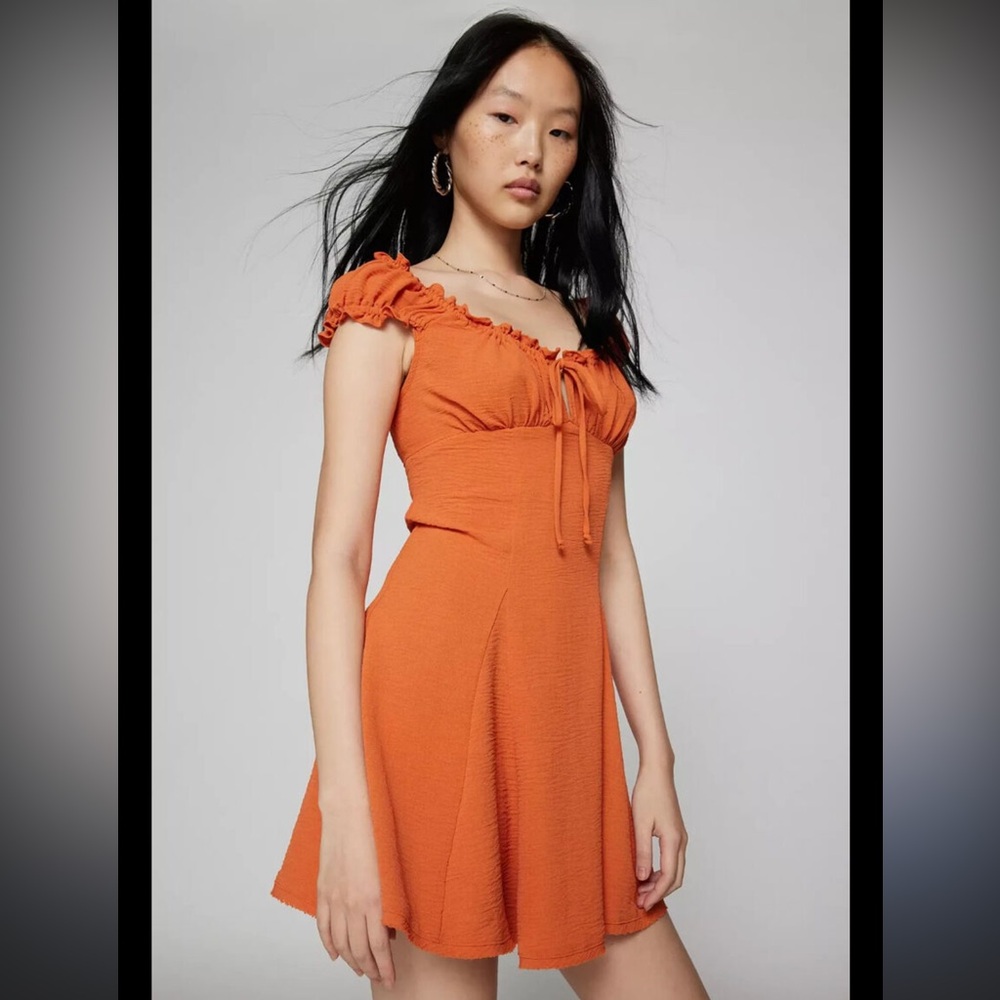 Kimchi Blue - Urban Outfitters - Melanie Crystal Dress- Orange Ruffled Dress
